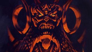 Diablo leers from the cover of Diablo 1.